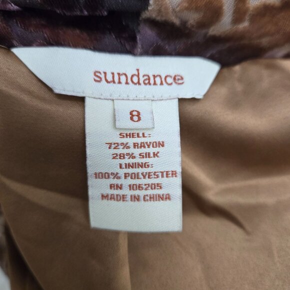 Sundance Blazer Womens 8 Firelight Silk blend Velvet Burnout Purple Brown Boho - Picture 5 of 10